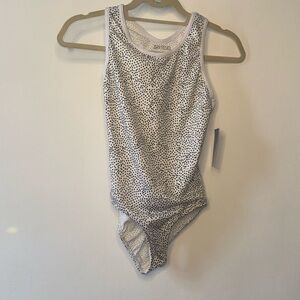 Source Unknown White and Black Spotted Kids Bodysuit